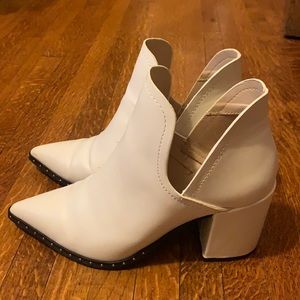 White Pointed Ankle Booties